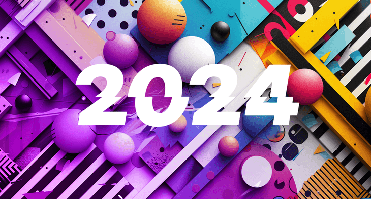 A colourful background with the words 2024 on it.