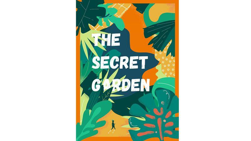 A poster of drawn plants and the words "The Secret Garden".