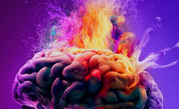 a brain exploding with colour