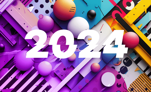 A colourful background with the words 2024 on it.