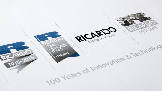 Some of the Ricardo centenary logos.