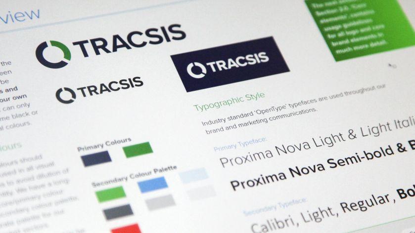 A page from the Tracsis brand guidelines.