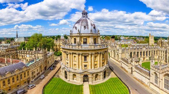 A breathtaking aerial view of Oxford cityscape from the top of the dome, showcasing its architectural beauty and historic charm.