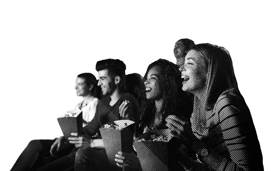 An audience at a cinema.